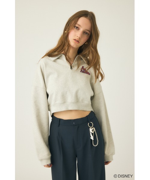 Disney SERIES CREATED by MUS（ディズニーシリーズクリエイテッドバイエムユーエス）の「MD HALF ZIP UP プルオーバー（スウェット・レディース・グレー×ホワイト/ブルー/グリーン・FREE）」の10枚目の写真