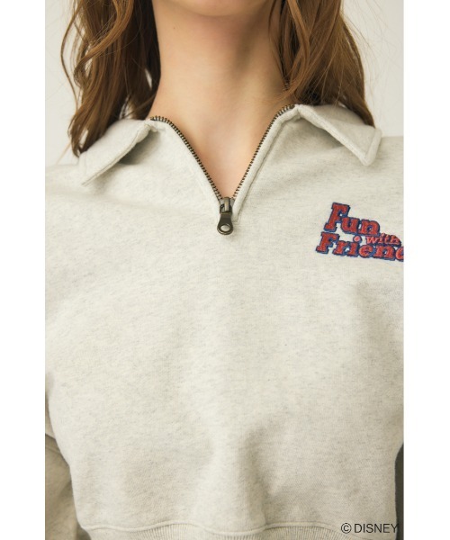 Disney SERIES CREATED by MUS（ディズニーシリーズクリエイテッドバイエムユーエス）の「MD HALF ZIP UP プルオーバー（スウェット・レディース・グレー×ホワイト/ブルー/グリーン・FREE）」の18枚目の写真
