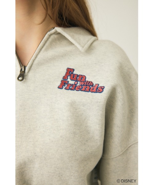 Disney SERIES CREATED by MUS（ディズニーシリーズクリエイテッドバイエムユーエス）の「MD HALF ZIP UP プルオーバー（スウェット・レディース・グレー×ホワイト/ブルー/グリーン・FREE）」の19枚目の写真