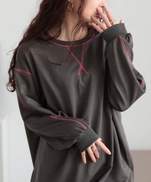 GOLDJAPAN（ゴールドジャパン）の「配色ステッチワイドプルオーバー【大きいサイズ対応】（スウェット）」