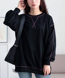 GOLDJAPAN（ゴールドジャパン）の「配色ステッチワイドプルオーバー【大きいサイズ対応】（スウェット）」