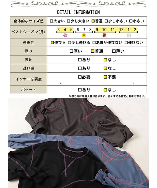 GOLDJAPAN(ゴールドジャパン)の「配色ステッチワイドプルオーバー【大きいサイズ対応】(スウェット・レディース・チャコール/ブラック/ブルー・LL/3L/4L/5L)」の21枚目の写真