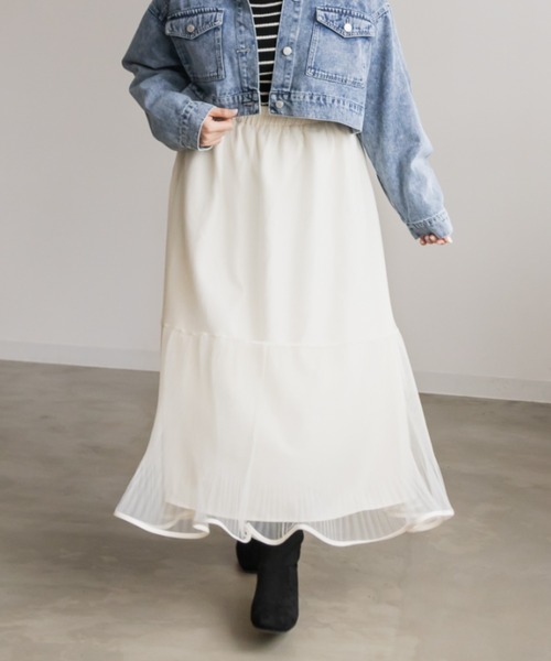 CLETTE(クレット)の「裾ウェーブチュールスカート(スカート・レディース・チャコールグレー/ブラック/アイボリー・4L/3L/LL)」の14枚目の写真