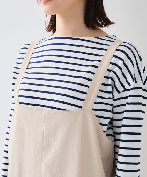 CROSS FUNCTION（クロスファンクション）の「《吸水速乾》エブ楽ハイウエストジャンスカ【CF/クロスファンクション】（ジャンパースカート・レディース・アイボリー/ブラック・L/M/LL）」の20枚目の写真