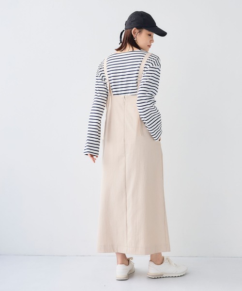 CROSS FUNCTION（クロスファンクション）の「《吸水速乾》エブ楽ハイウエストジャンスカ【CF/クロスファンクション】（ジャンパースカート・レディース・アイボリー/ブラック・L/M/LL）」の4枚目の写真