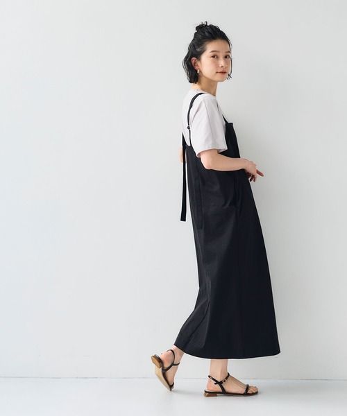 CROSS FUNCTION（クロスファンクション）の「《吸水速乾》エブ楽ハイウエストジャンスカ【CF/クロスファンクション】（ジャンパースカート・レディース・アイボリー/ブラック・L/M/LL）」の17枚目の写真