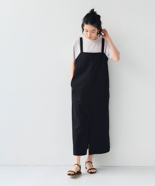 CROSS FUNCTION（クロスファンクション）の「《吸水速乾》エブ楽ハイウエストジャンスカ【CF/クロスファンクション】（ジャンパースカート・レディース・アイボリー/ブラック・L/M/LL）」の16枚目の写真