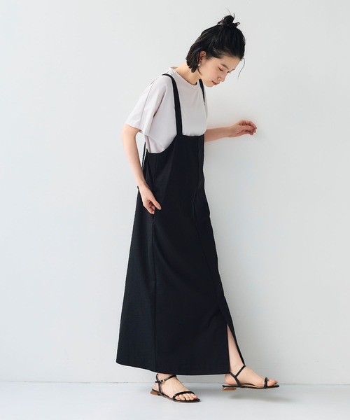 CROSS FUNCTION（クロスファンクション）の「《吸水速乾》エブ楽ハイウエストジャンスカ【CF/クロスファンクション】（ジャンパースカート・レディース・アイボリー/ブラック・L/M/LL）」の12枚目の写真