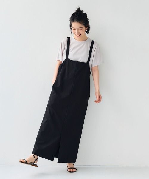 CROSS FUNCTION（クロスファンクション）の「《吸水速乾》エブ楽ハイウエストジャンスカ【CF/クロスファンクション】（ジャンパースカート・レディース・アイボリー/ブラック・L/M/LL）」の10枚目の写真