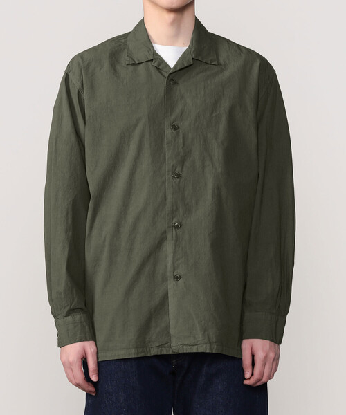 美品 phigvel オープンカラーシャツ コットン 無地 スラブコットンリネンオープンカラーシャツ/CRAFT STANDARD