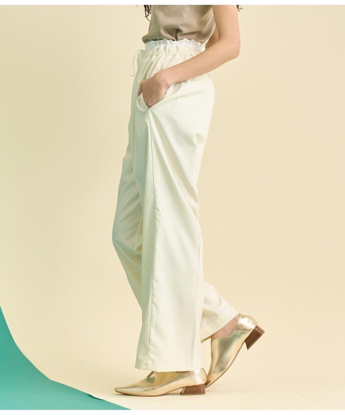 Settimissimo（セッティミッシモ）の「ダブルウエスト ピンストライプ スラックス パンツ（スラックス・レディース・ダークグレー/アイボリー・FREE）」の16枚目の写真