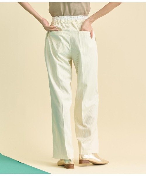 Settimissimo（セッティミッシモ）の「ダブルウエスト ピンストライプ スラックス パンツ（スラックス・レディース・ダークグレー/アイボリー・FREE）」の17枚目の写真