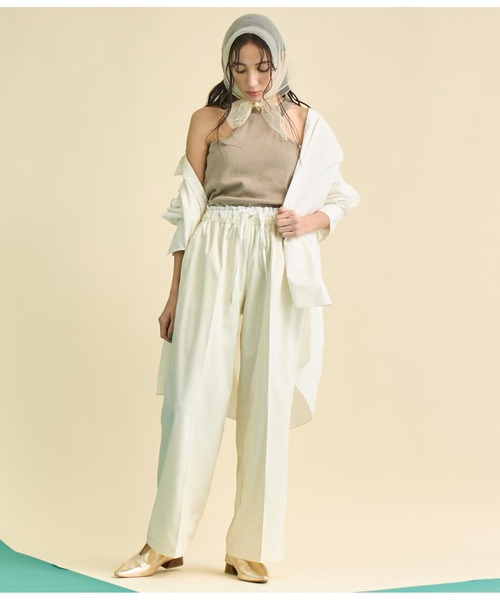 Settimissimo（セッティミッシモ）の「ダブルウエスト ピンストライプ スラックス パンツ（スラックス・レディース・ダークグレー/アイボリー・FREE）」の19枚目の写真