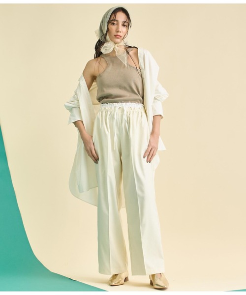 Settimissimo（セッティミッシモ）の「ダブルウエスト ピンストライプ スラックス パンツ（スラックス・レディース・ダークグレー/アイボリー・FREE）」の20枚目の写真