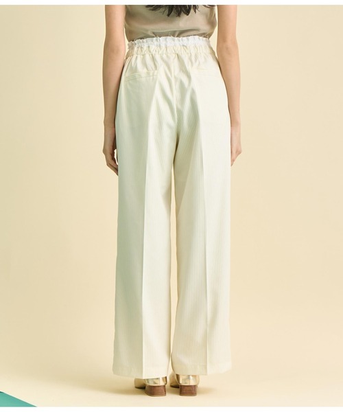 Settimissimo（セッティミッシモ）の「ダブルウエスト ピンストライプ スラックス パンツ（スラックス・レディース・ダークグレー/アイボリー・FREE）」の10枚目の写真