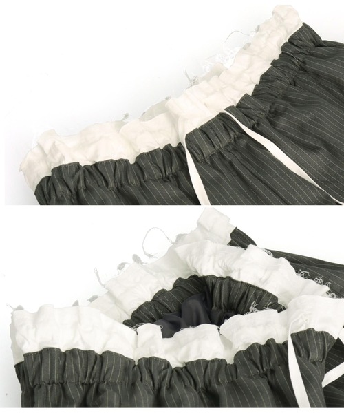 Settimissimo（セッティミッシモ）の「ダブルウエスト ピンストライプ スラックス パンツ（スラックス・レディース・ダークグレー/アイボリー・FREE）」の11枚目の写真