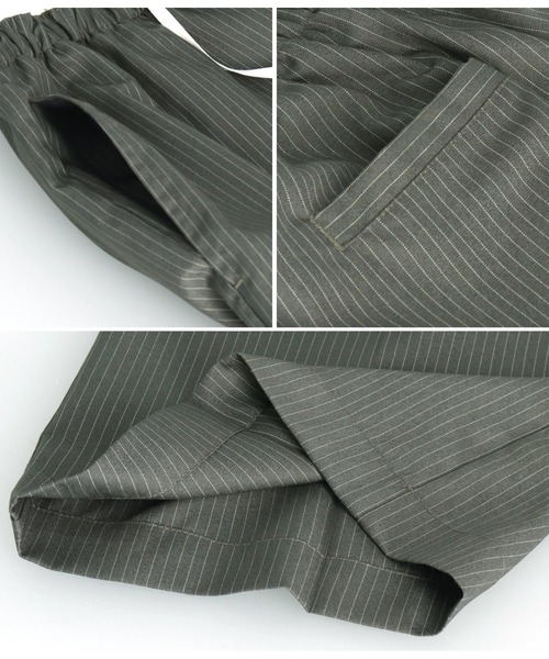 Settimissimo（セッティミッシモ）の「ダブルウエスト ピンストライプ スラックス パンツ（スラックス・レディース・ダークグレー/アイボリー・FREE）」の12枚目の写真