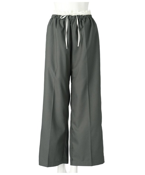 Settimissimo（セッティミッシモ）の「ダブルウエスト ピンストライプ スラックス パンツ（スラックス・レディース・ダークグレー/アイボリー・FREE）」の14枚目の写真