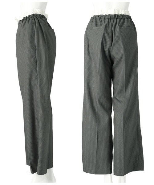 Settimissimo（セッティミッシモ）の「ダブルウエスト ピンストライプ スラックス パンツ（スラックス・レディース・ダークグレー/アイボリー・FREE）」の15枚目の写真