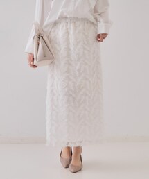 OPAQUE.CLIP | 《andGIRL掲載》立体モチーフレースタイトスカート【洗濯機洗い可】(スカート)