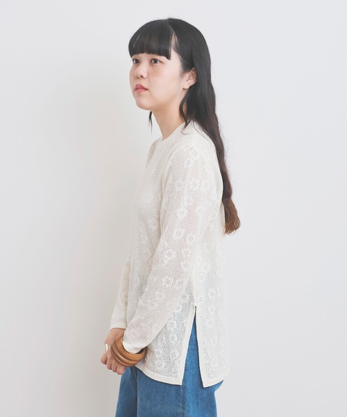 AMBIDEX(アンビデックス)の「☆デイジーメッシュスリットプルオーバー(Tシャツ/カットソー・レディース・キナリ/ネイビー/ピンク・FREE)」の11枚目の写真