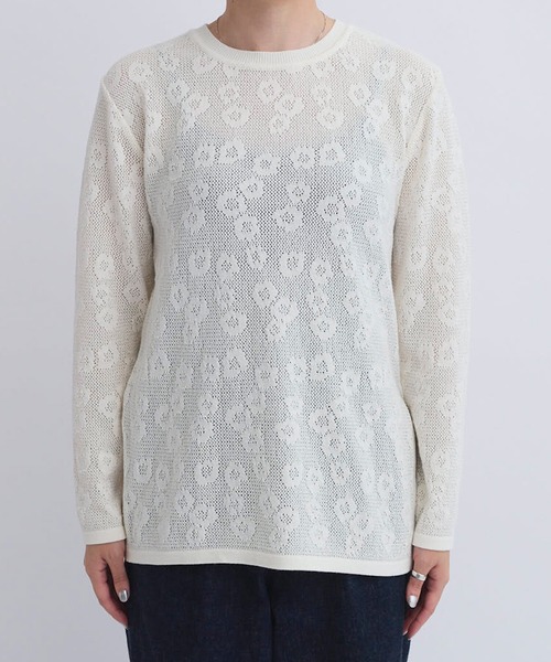 AMBIDEX(アンビデックス)の「☆デイジーメッシュスリットプルオーバー(Tシャツ/カットソー・レディース・キナリ/ネイビー/ピンク・FREE)」の4枚目の写真