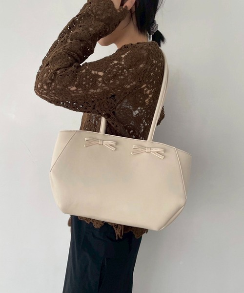 Simple ribbon tote bag / シンプルリボントートバッグ