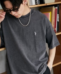 U.S. POLO ASSN./ユーエスポロアッスン 別注 ワンポイント刺繍ロゴピグメントTシャツ(限定展開)(UNISEX)