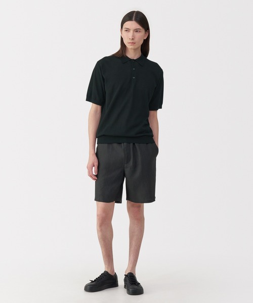 2024 S/S MUJI Labo ムジラボ ニットポロシャツ ブラック L MUJI Labo〕紳士 コットンハイゲージニットポロ（ポロシャツ