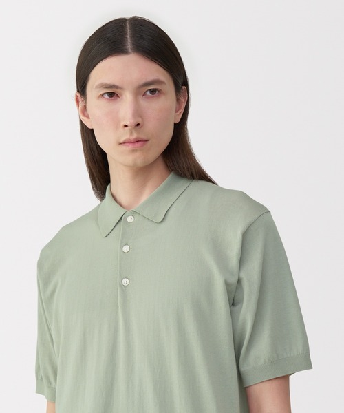 MUJI Labo(ムジラボ)の「〔MUJI Labo〕紳士 コットンハイゲージニットポロ(ポロシャツ・メンズ・グリーン系/グレー/ブラック・M/L/XL)」の19枚目の写真