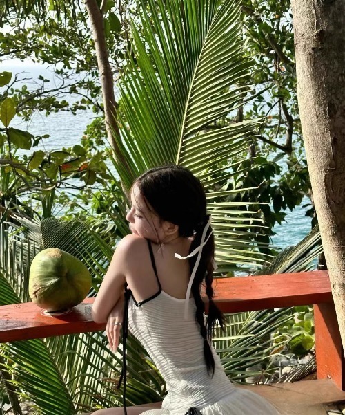 DEVICE（デバイス）の「レディース水着 フリル リボン デザイン ワンピース スイムウェア（水着・レディース・アイボリー・FREE）」の4枚目の写真