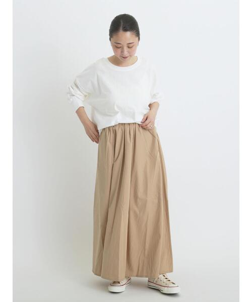 sm2rhythm（サマンサモスモスリズム）の「ワッシャーギャザースカート（スカート・レディース・オフホワイト/ベージュ/ブラック・M/L）」の4枚目の写真