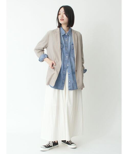 sm2rhythm（サマンサモスモスリズム）の「ワッシャーギャザースカート（スカート・レディース・オフホワイト/ベージュ/ブラック・M/L）」の9枚目の写真