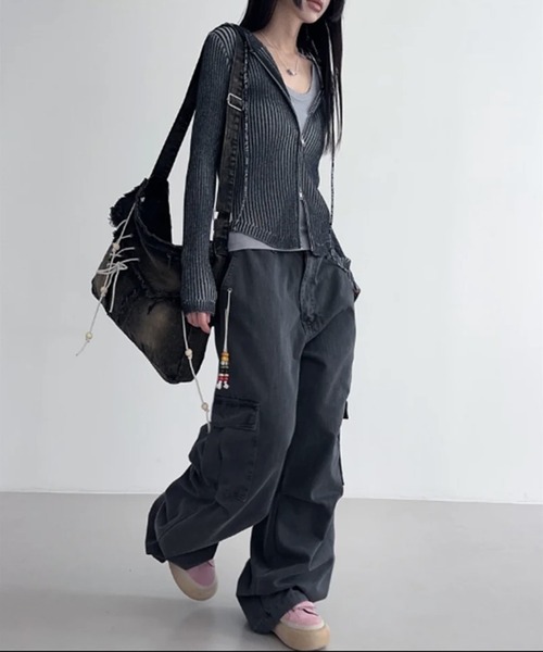 MEMECLE（メメクル）の「【 MEMECLE / メメクル 】ヴィンテージライク ピグメントダブルジップアップパーカー（パーカー・レディース・グレー/ブラック/ネイビー/ブラウン・FREE）」の6枚目の写真