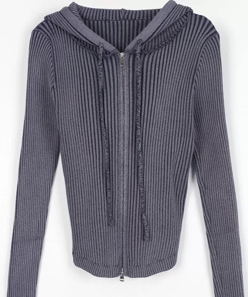 MEMECLE（メメクル）の「【 MEMECLE / メメクル 】ヴィンテージライク ピグメントダブルジップアップパーカー（パーカー・レディース・グレー/ブラック/ネイビー/ブラウン・FREE）」の5枚目の写真