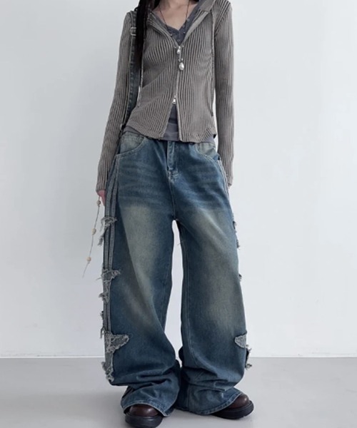 MEMECLE（メメクル）の「【 MEMECLE / メメクル 】ヴィンテージライク ピグメントダブルジップアップパーカー（パーカー・レディース・グレー/ブラック/ネイビー/ブラウン・FREE）」の19枚目の写真