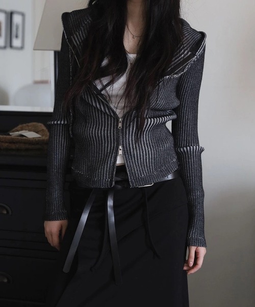 MEMECLE（メメクル）の「【 MEMECLE / メメクル 】ヴィンテージライク ピグメントダブルジップアップパーカー（パーカー・レディース・グレー/ブラック/ネイビー/ブラウン・FREE）」の11枚目の写真