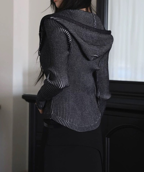 MEMECLE（メメクル）の「【 MEMECLE / メメクル 】ヴィンテージライク ピグメントダブルジップアップパーカー（パーカー・レディース・グレー/ブラック/ネイビー/ブラウン・FREE）」の14枚目の写真