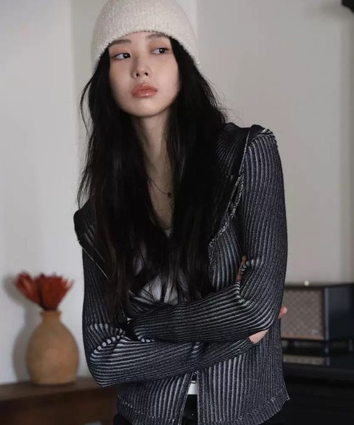 MEMECLE（メメクル）の「【 MEMECLE / メメクル 】ヴィンテージライク ピグメントダブルジップアップパーカー（パーカー・レディース・グレー/ブラック/ネイビー/ブラウン・FREE）」の10枚目の写真