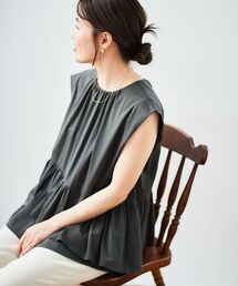 ペプラムフリルノースリーブTEE