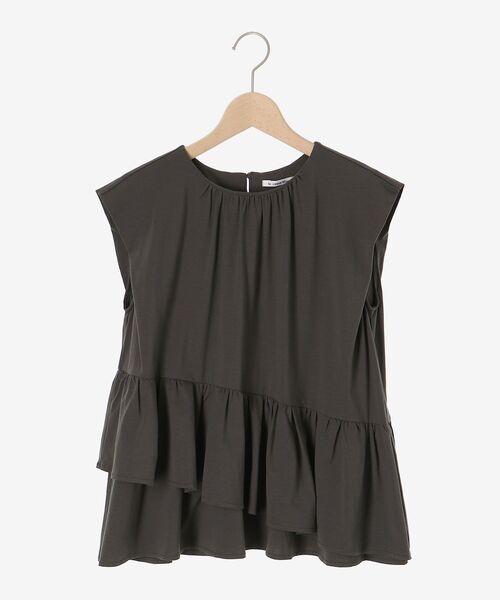 le.coeur blanc（ルクールブラン）の「ペプラムフリルノースリーブTEE（Tシャツ/カットソー・レディース・オフホワイト/ブルー/ダークグレー・38）」の15枚目の写真