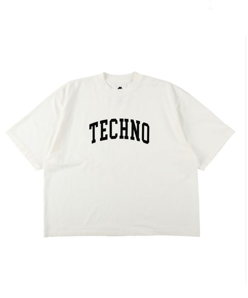 is-ness(イズネス)の「ISNESS MUSIC / イズネス ミュージック TECHNO FLOCKY PRINT T-SHIRT(Tシャツ/カットソー・メンズ・ブラウン/ホワイト・LARGE/MEDIUM)」の1枚目の写真