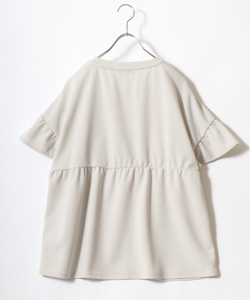 U.S. POLO ASSN.(ユーエスポロアッスン)の「U.S. POLO ASSN. UVカット・吸汗速乾 梨地 袖フリルぺプラムTシャツ レディース/プルオーバートップス(Tシャツ/カットソー・レディース・ネイビー/アイボリー/エメラルド・M/L)」の17枚目の写真