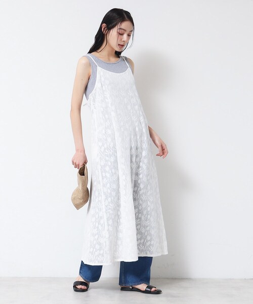 M【新品インポートセレクト】高級刺繍レース使用キャミソールドレスワンピース ケミカル刺繍レースワンピース | キャバドレス・ミニドレス