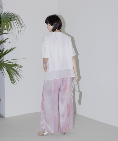 ♩ロエベ LOEWE ✨リネン×レーヨン✨ レイヤード ミディ丈 ドレス LOEWE（ロエベ）の「Loewe - Aubrey Beardsley Print Crepe