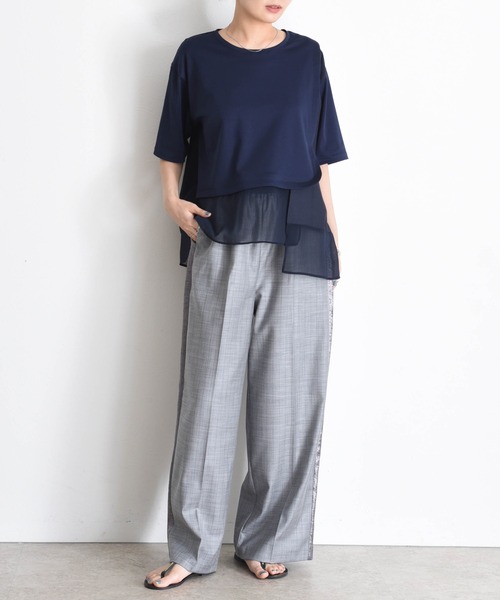 布帛レイヤード デザインカットソートップス Eimee Law│Eimee