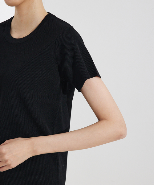 qualite(カリテ)の「ウォッシャブルニットT/春服/夏服/大人カジュアル(Tシャツ/カットソー・レディース・ブラック/オフホワイト・フリー)」の13枚目の写真