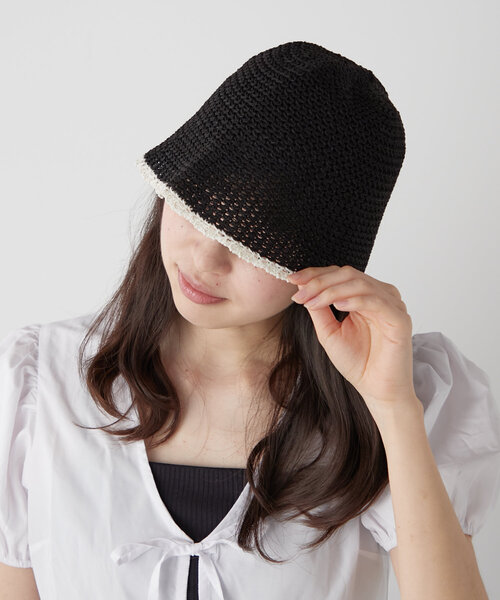 BIRTHDAY BAR（バースデイバー）の「サマーバケットハット（ハット・レディース・ブラック/ライトベージュ・0）」の2枚目の写真