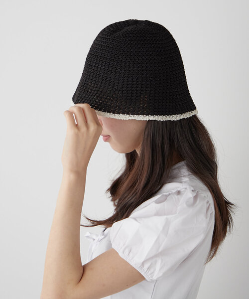 BIRTHDAY BAR（バースデイバー）の「サマーバケットハット（ハット・レディース・ブラック/ライトベージュ・0）」の4枚目の写真