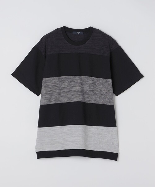 SHIPS Colors(シップス カラーズ)の「SHIPS Colors:〈洗濯機可能〉ニット 切替 ボーダー Tシャツ(Tシャツ/カットソー・メンズ・ベージュ/ネイビー/グレー/ブルー・MEDIUM/LARGE/X-LARGE)」の5枚目の写真